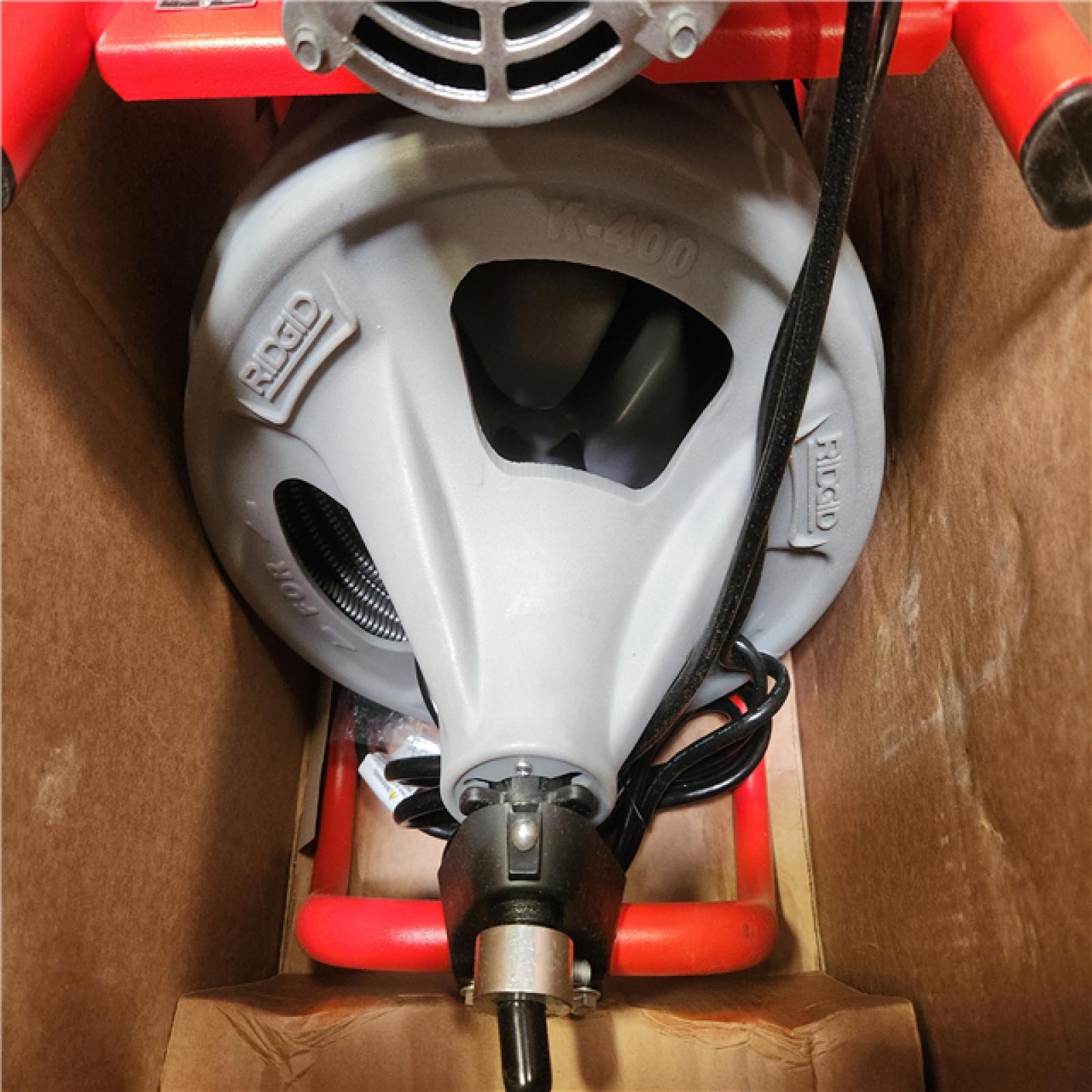 Phoenix NEW RIDGID K-400 AutoFeed Drain Cleaning Snake Auger 120-Volt Drum Machine and C-45IW 1/2 in. x 75 ft. Cable (No Gloves)