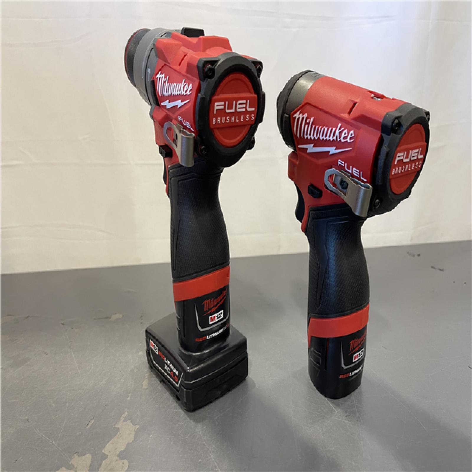AS-IS - Milwaukee 12V Brushless Hammer Drill and Impact Driver Combo Kit