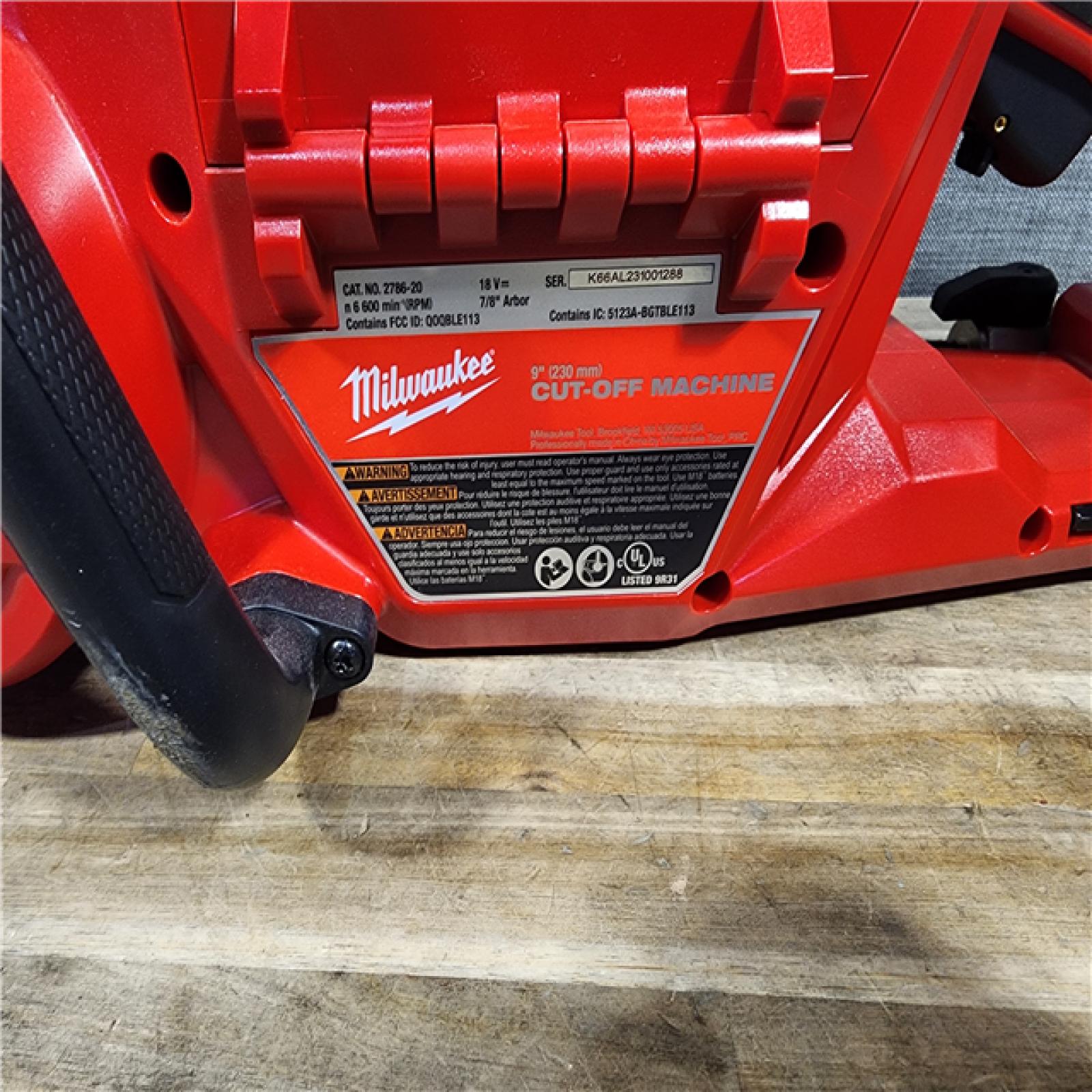 HOUSTON LOCATION - AS-IS Milwaukee M18 FUEL 9 Cut-Off Saw with ONE-KEY (TOOL ONLY)