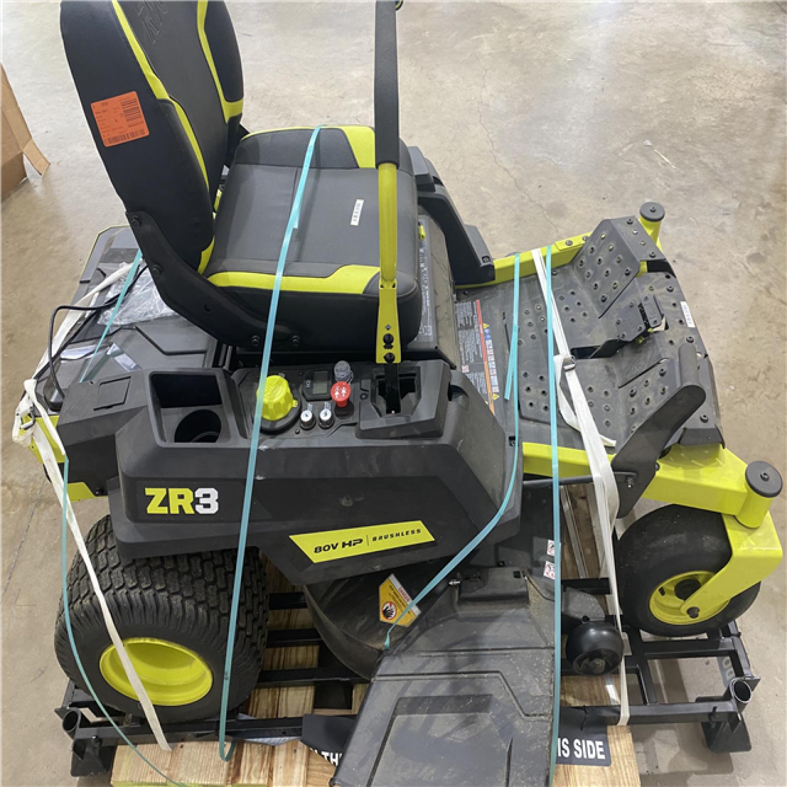 Houston Location - AS-IS Tool Pallet RYOBI 80V HP ZR3 42 INCH SIT DOWN MOWER