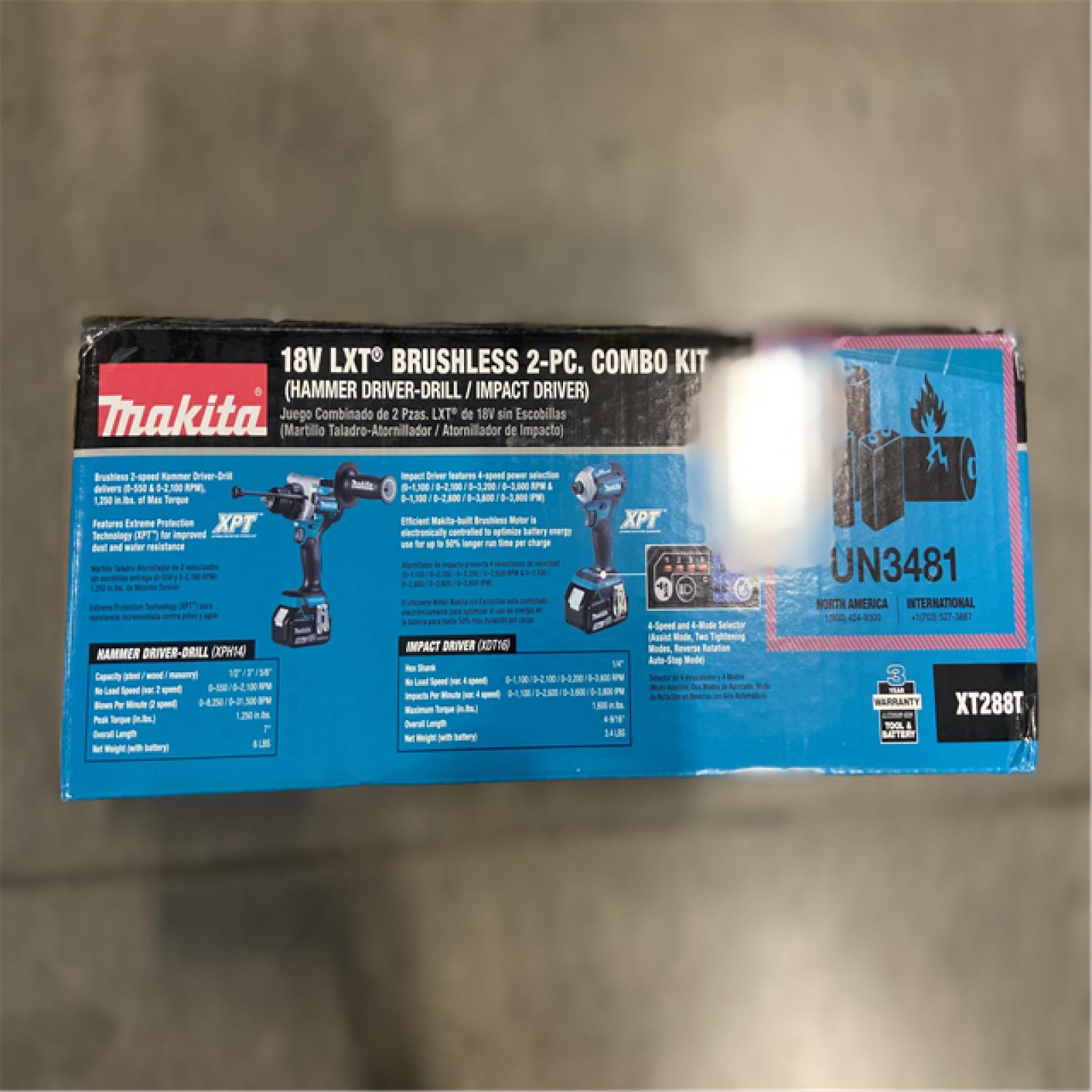 NEW! - Makita 18V LXT Lithium-Ion Brushless Cordless Combo Kit 5.0 Ah (2-Piece)