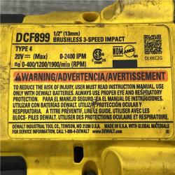 AS-IS DeWalt DCF899B 20V MAX XR Brushless High Torque 1/2 Impact Wrench-TOOL ONLY