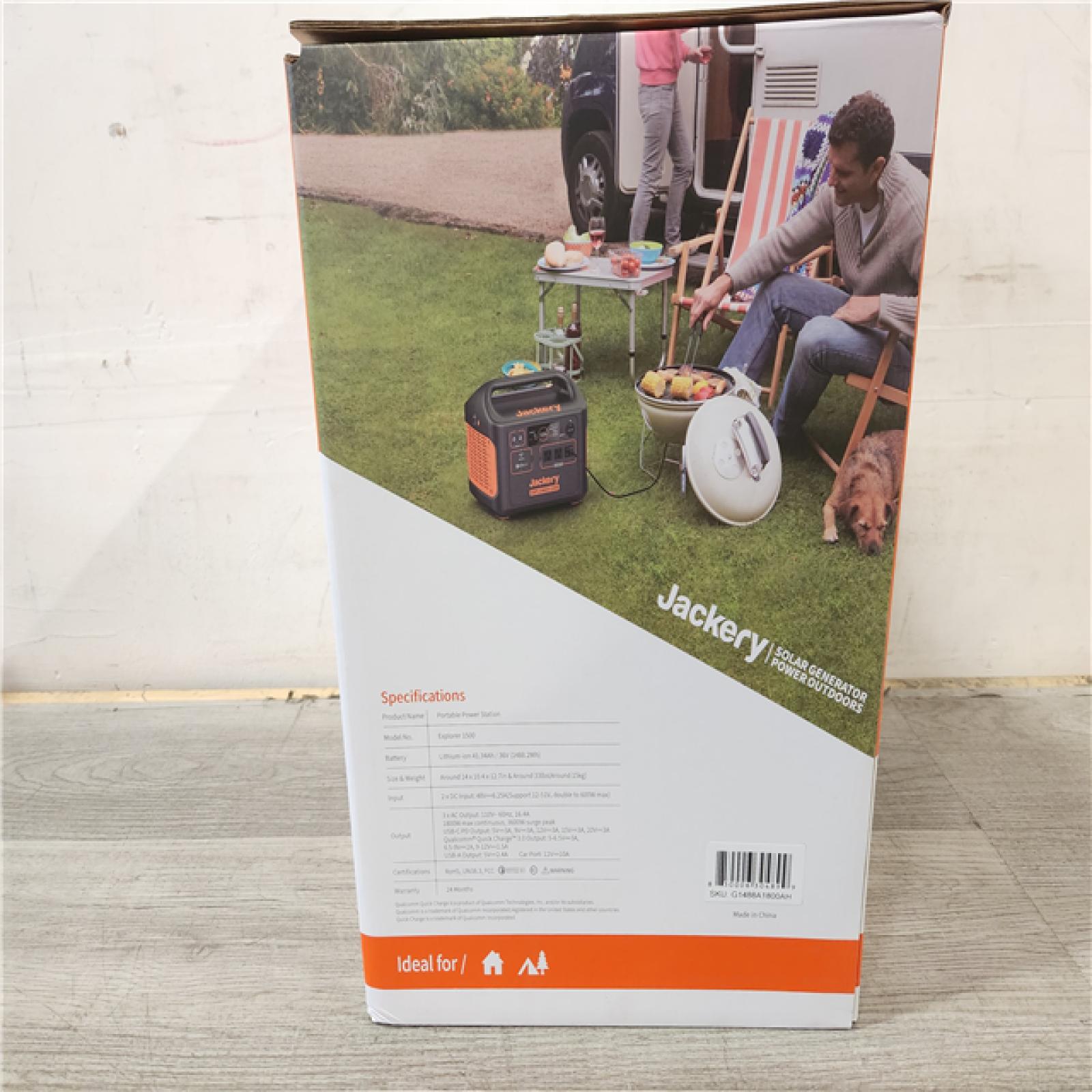 Phoenix Location NEW Jackery 1800-Watt Output/3600W Peak Portable Solar Power Station Explorer 1500 Push Start Battery Generator for Outdoors/Camping (SEALED)