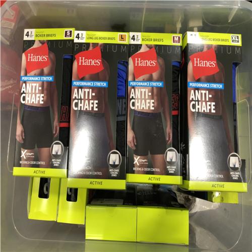 NEW! - HANES LONG LEG BOXER BRIEFS MIXED SIZES - (20 UNITS)