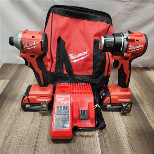 AS-IS- Milwaukee M18 Compact Brushless 2-Tool Combo Kit
