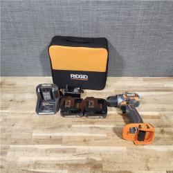 HOUSTON LOCATION - AS - IS RIDGID R8711K 18V Sub Compact Brushless 1/2 in. Hammer Drill Kit with (2) 2.0 Ah Batteries  Charger  and Bag