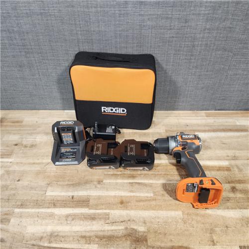 HOUSTON LOCATION - AS - IS RIDGID R8711K 18V Sub Compact Brushless 1/2 in. Hammer Drill Kit with (2) 2.0 Ah Batteries  Charger  and Bag