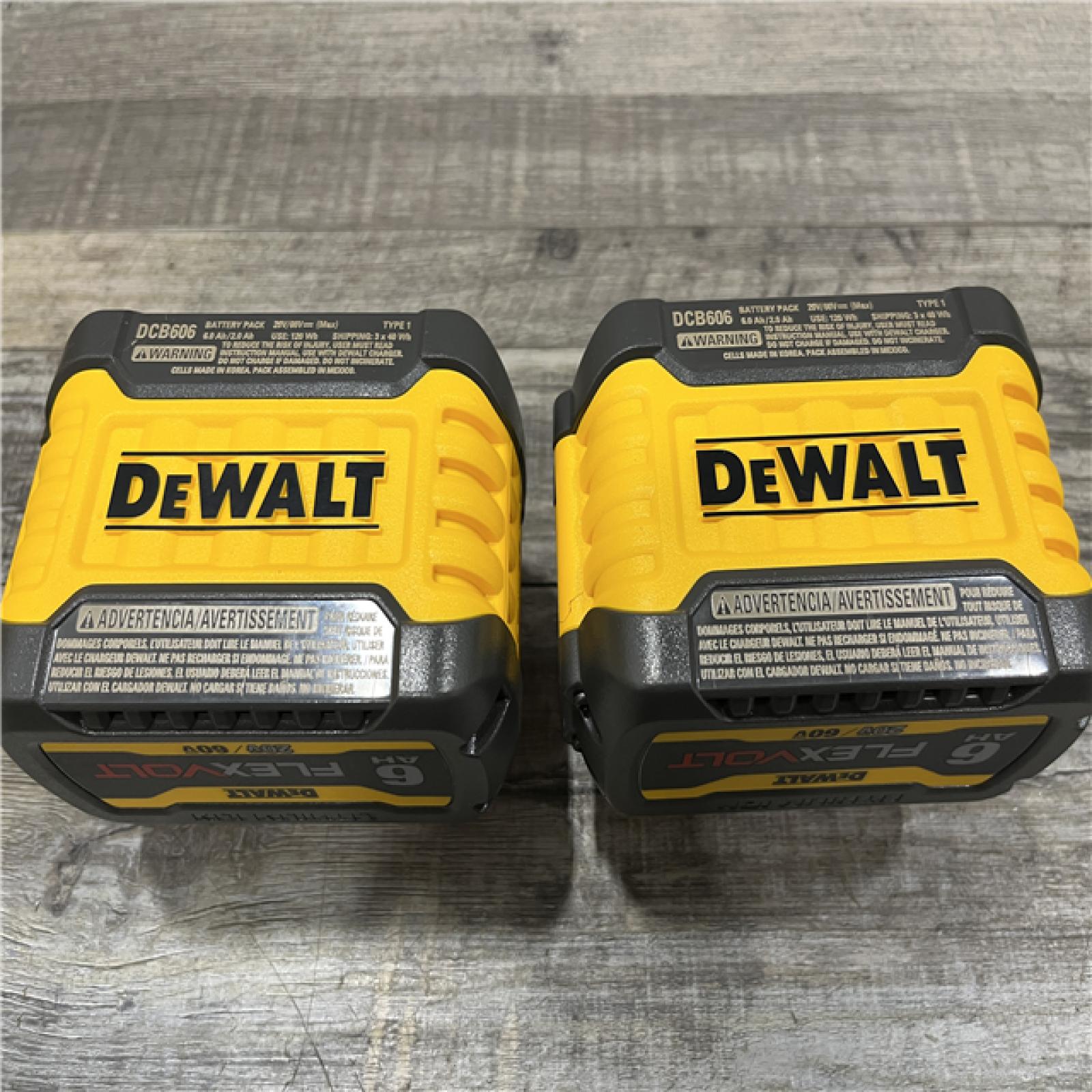 AS-IS DEWALT FLEXVOLT 20V/60V MAX Lithium-Ion 6.0Ah Battery Pack (2 Pack)