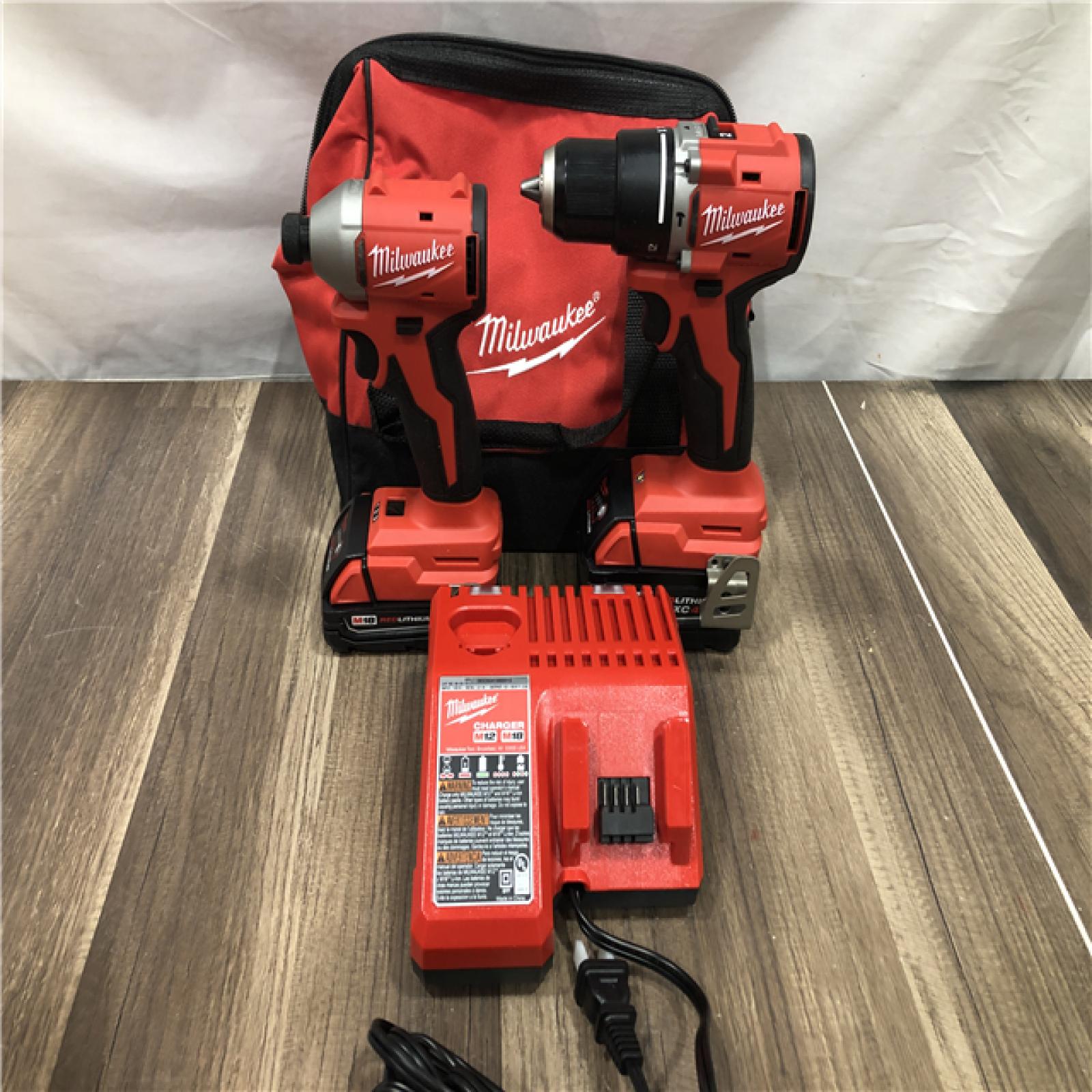 AS-IS Milwaukee 18-Volt Lithium-Ion Brushless Cordless Compact Hammer Drill/Impact Combo Kit