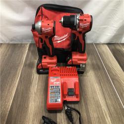 AS-IS Milwaukee 18-Volt Lithium-Ion Brushless Cordless Compact Hammer Drill/Impact Combo Kit