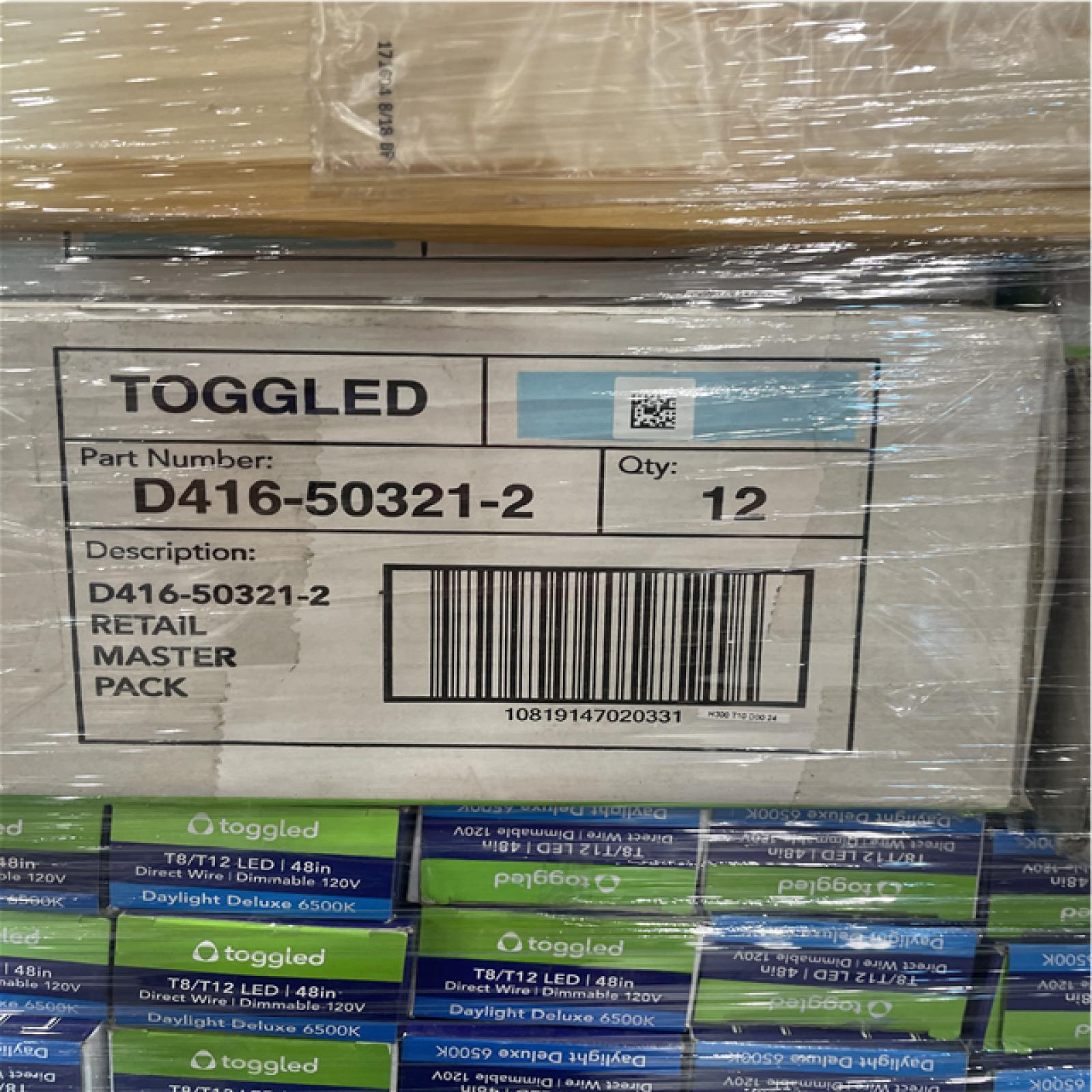 DALLAS LOCATION- TOGGLED 48 in.16-Watt Cool White T8 or T12 Dimmable LED Tube Bulb (380 UNITS)
