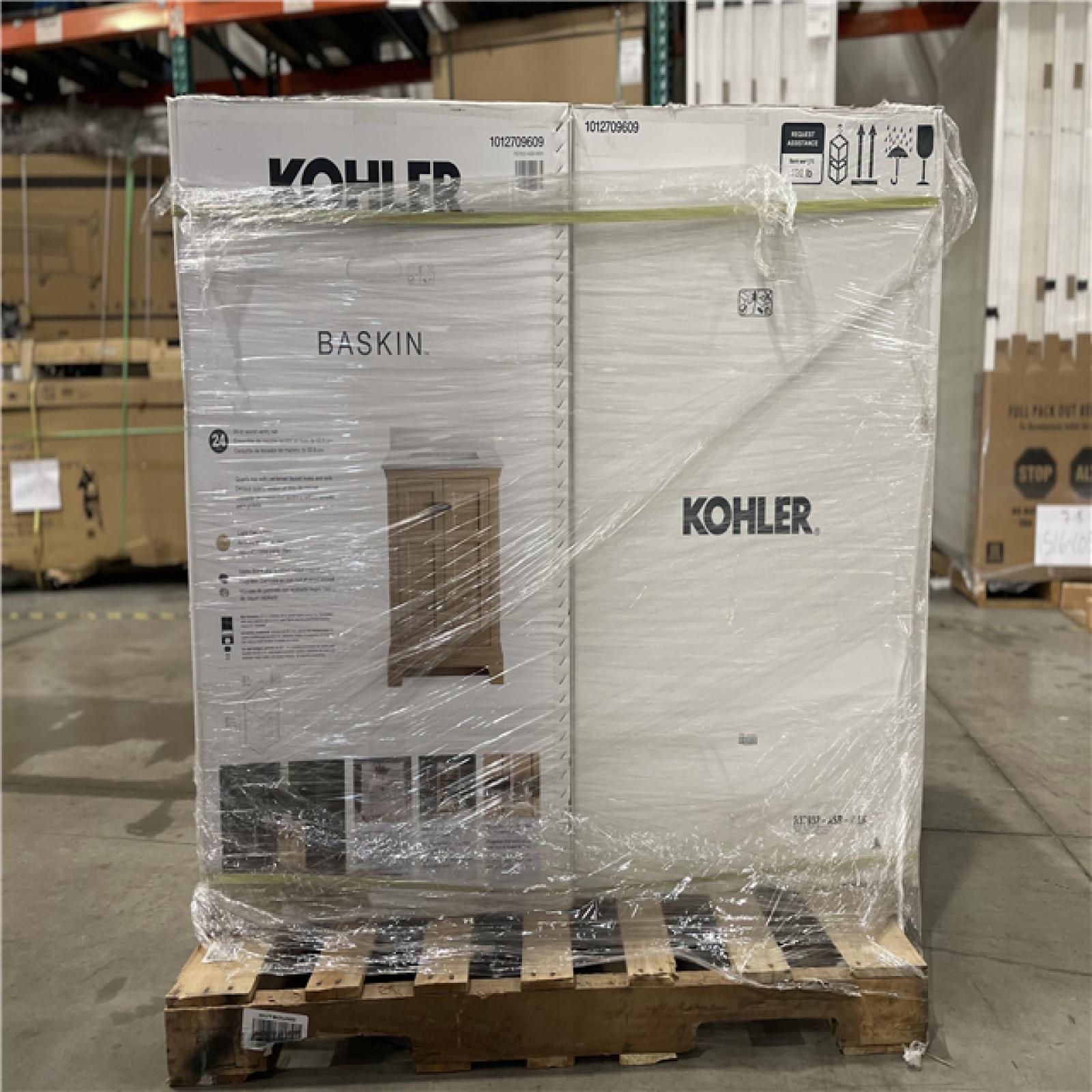 DALLAS LOCATION- NEW!- KOHLER Baskin 24 in. Single Sink Light Oak Bath Vanity PALLET (2 UNITS)