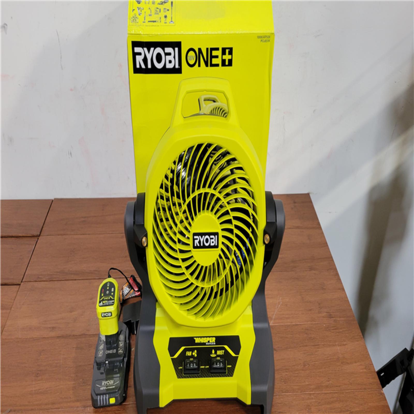 California NEW Ryobi One+ 18V 7.5 Bucket Top Misting Fan Kit  Includes (1) Battery & Charger