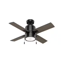 DALLAS LOCATION- Hunter Beck 42 in. LED Indoor Matte Black Ceiling Fan with Light PALLET-(23 UNITS)