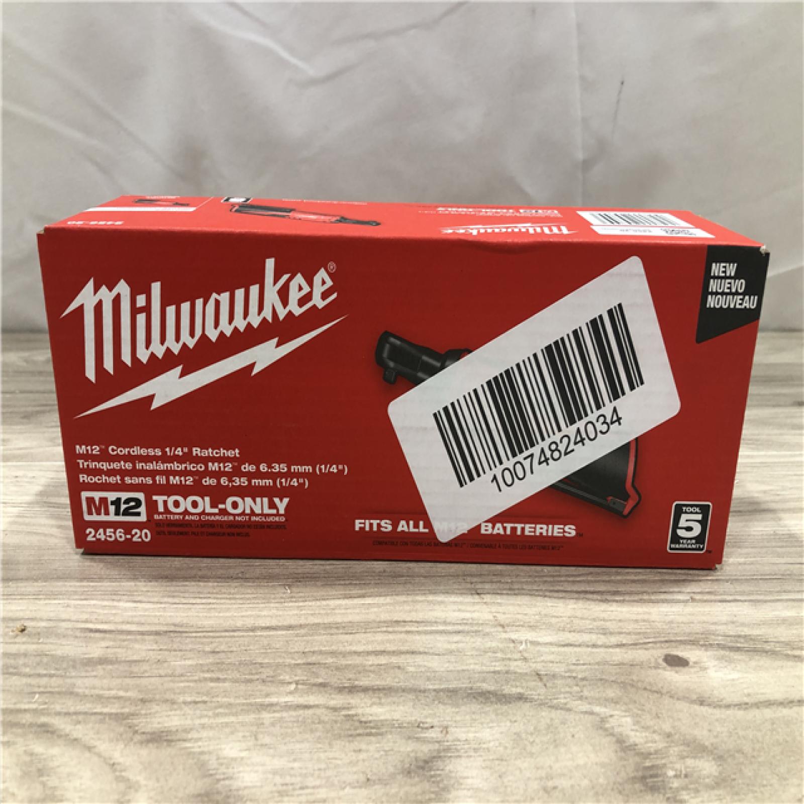 NEW! - Milwaukee M12 12V Lithium-Ion Cordless 1/4 in. Ratchet (Tool-Only)
