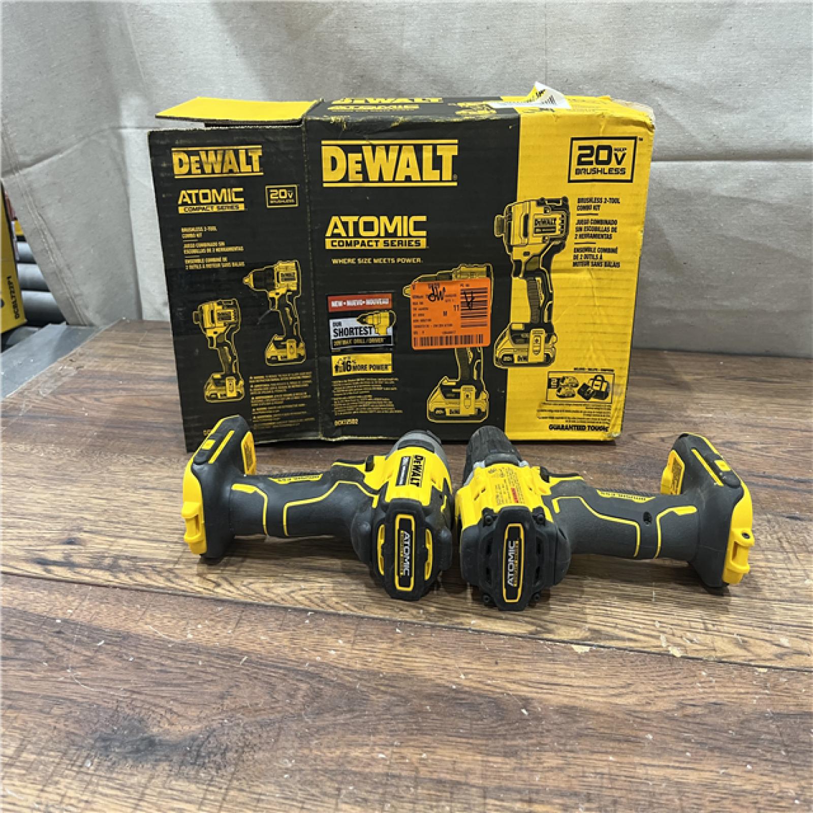 AS-IS DEWALT ATOMIC 20-Volt MAX Lithium-Ion Cordless Combo Kit (2-Tool) with (2) 2.0Ah Batteries, Charger