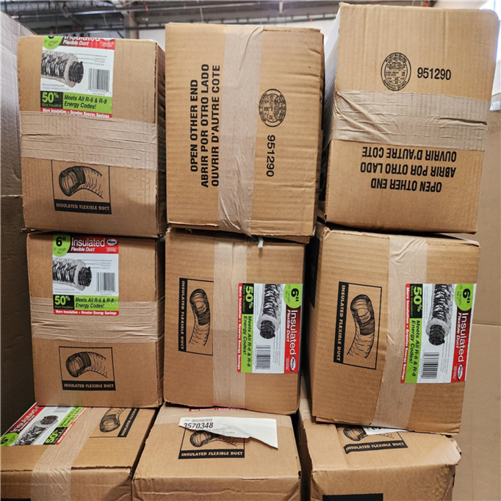 Phoenix NEW Mixed Master Flow Insulated Flexible Duct R8 Silver Jacket Pallet (18-Boxes)