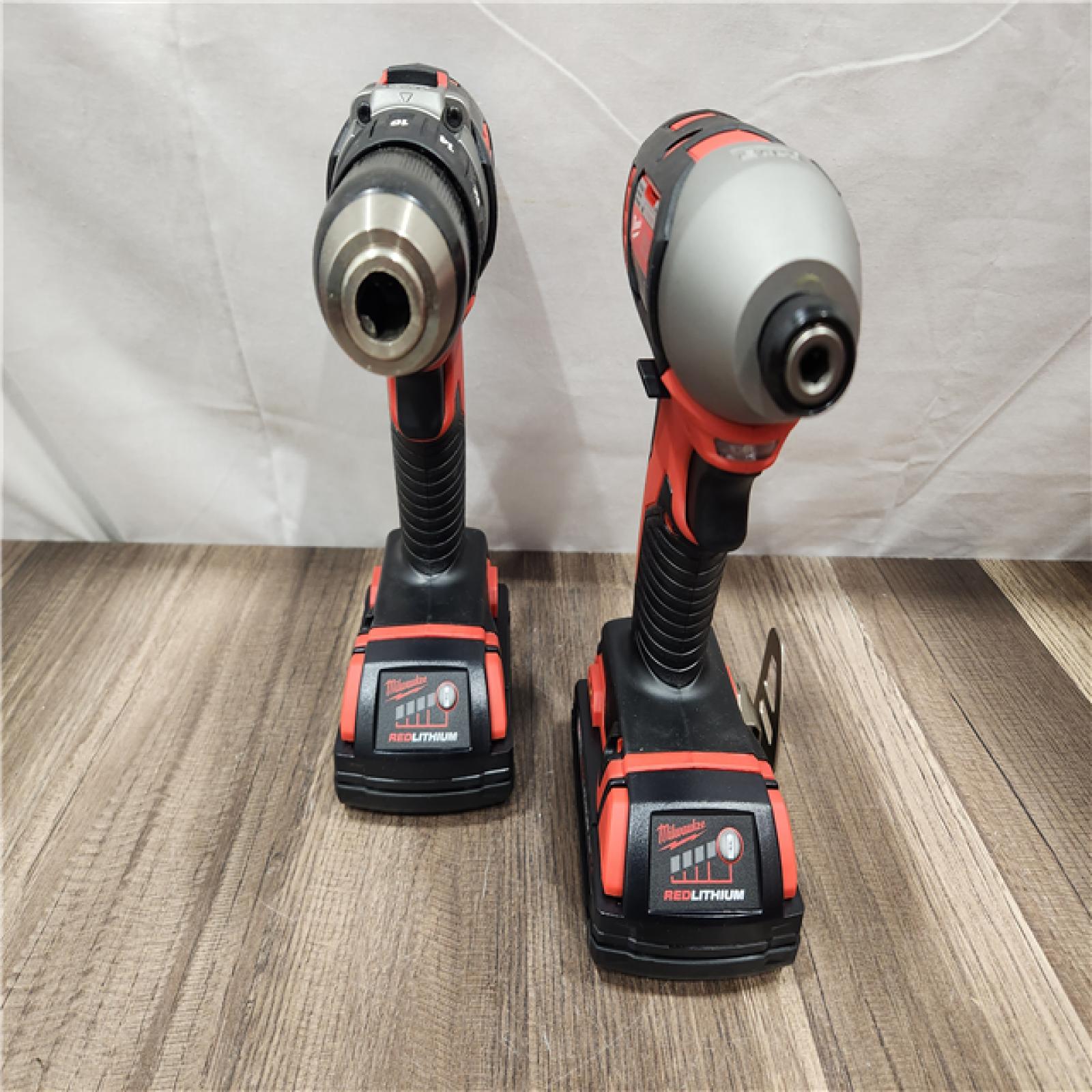 AS-IS- Milwaukee 18V Cordless Brushed 2-Tool Drill/Driver and Impact Driver Kit