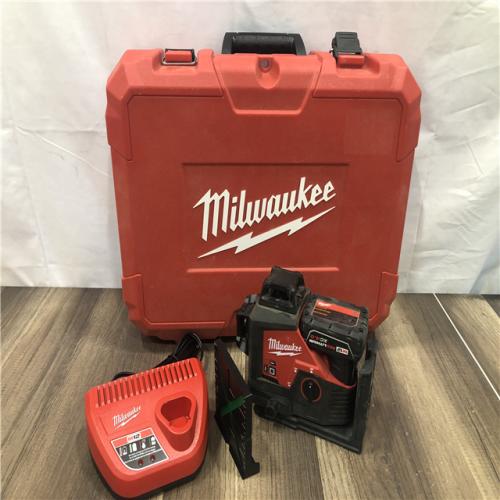 AS-IS Milwaukee 12-Volt Lithium-Ion Cordless Green 250 ft. 3-Plane Laser Level Kit