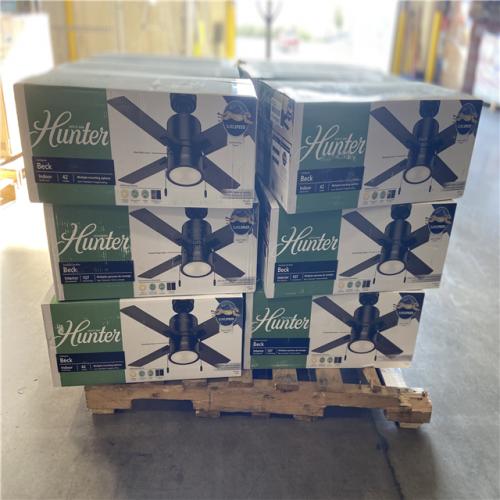 DALLAS LOCATION - Hunter Beck 42 in. LED Indoor Matte Black Ceiling Fan with Light (18 units)