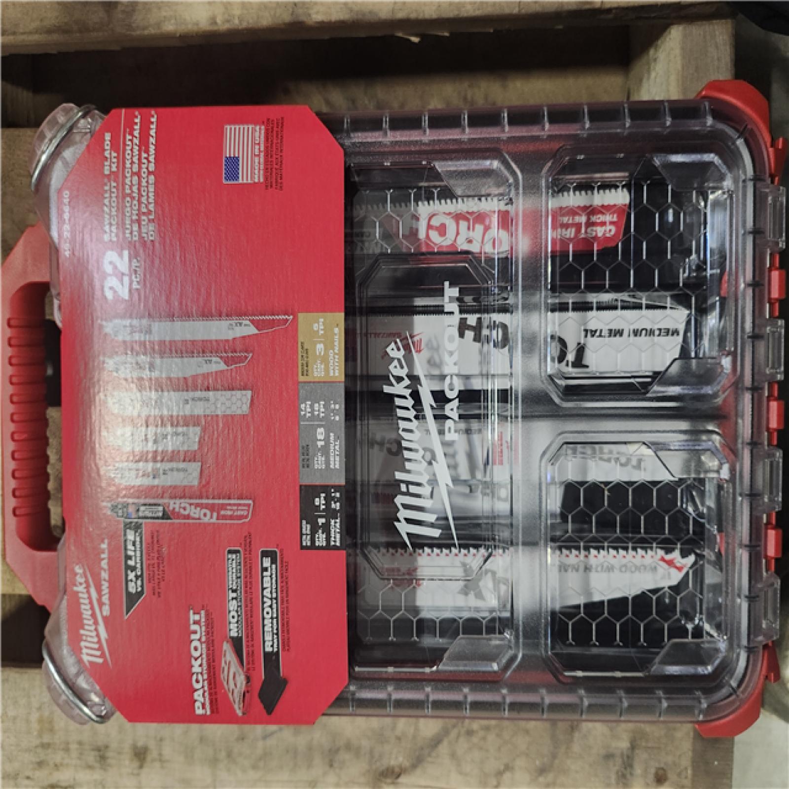 NEW! - Milwaukee PACKOUT SAWZALL Reciprocating Saw Blade Set (22-Pack) with 9 in. 8 TPI Metal Cutting NITRUS Torch Blade-(3 SETS)