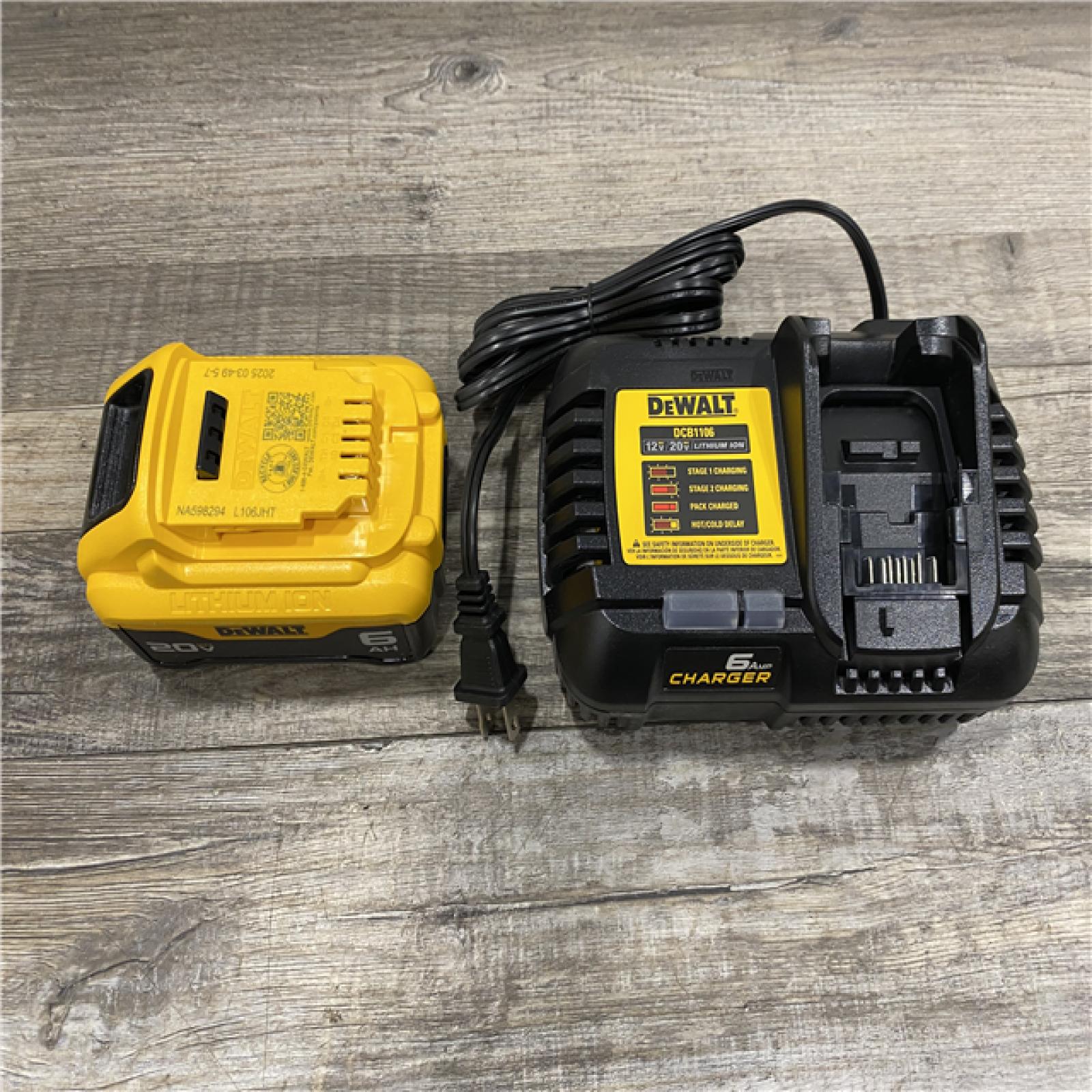 AS-IS DEWALT 20V MAX Lithium-Ion 6.0 Ah Battery and Charger