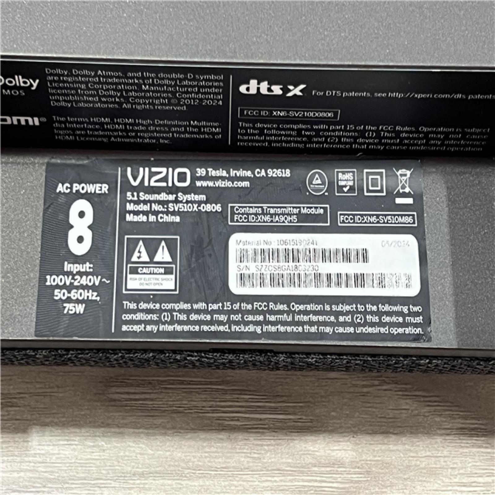 AS-IS VIZIO 2.1 All-in-One Soundbar with Dolby Atmos