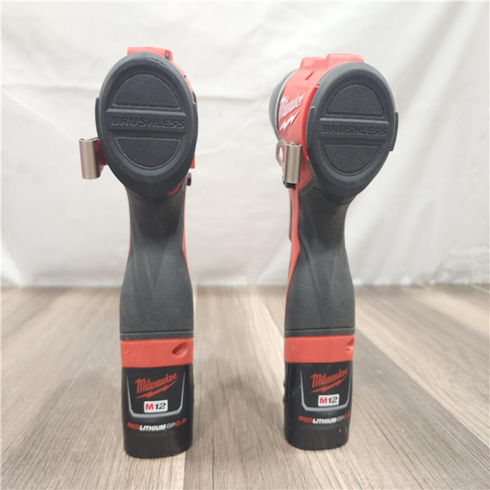 AS-IS- Milwaukee M12 Cordless Brushless 2 Tool Combo Kit
