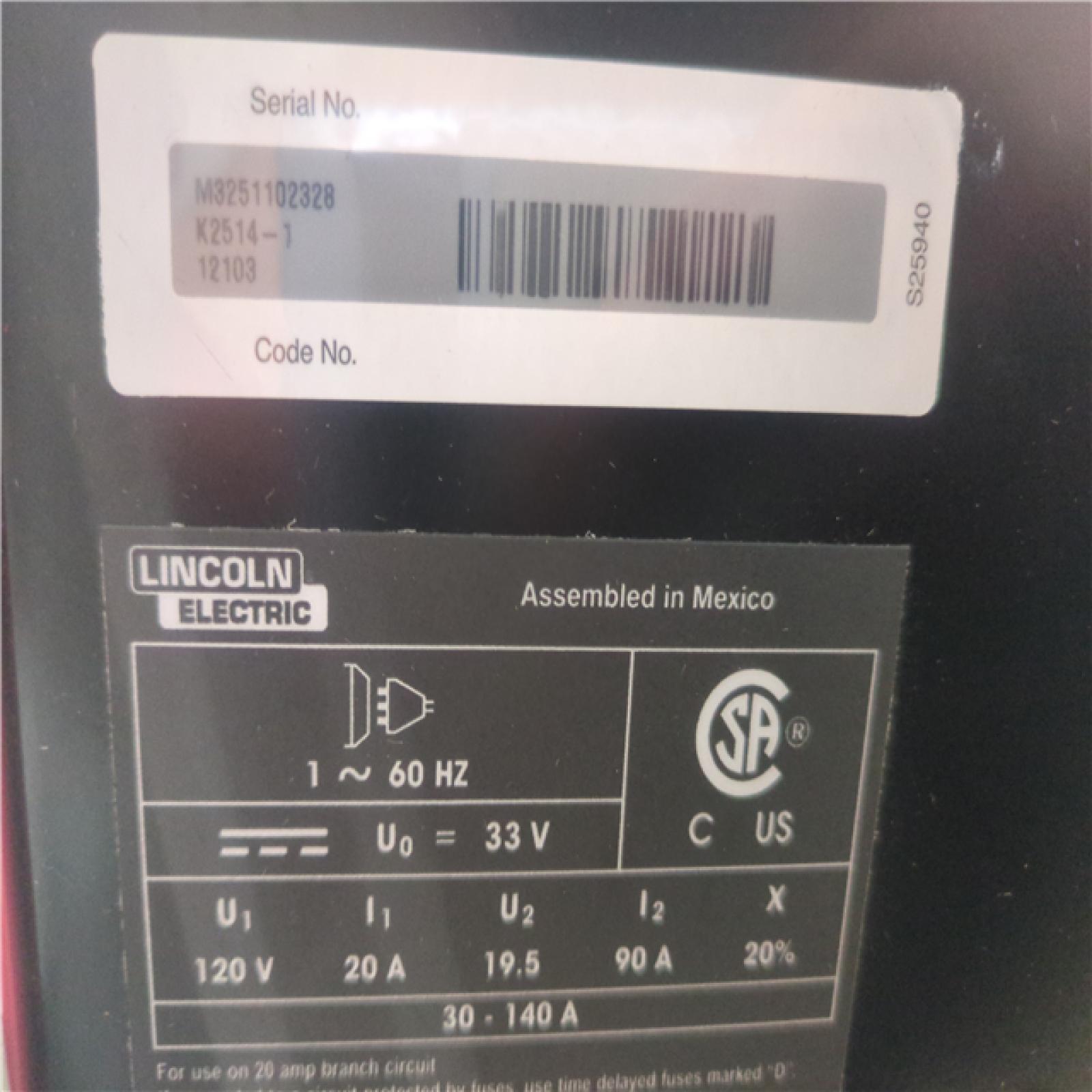 CALIFORNIA AS-IS lINCOLN ELECTRIC WELD-PAK