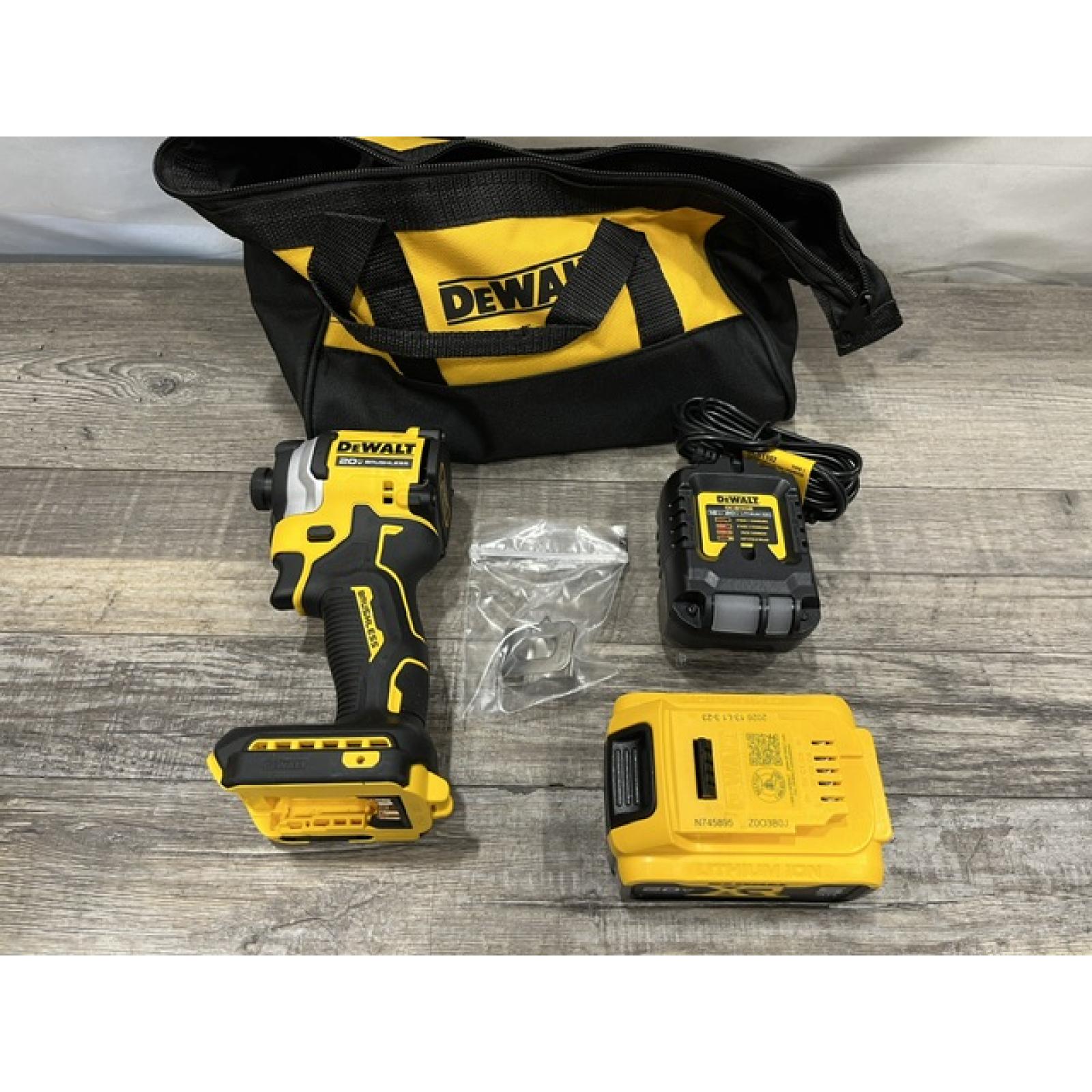 AS-IS DEWALT ATOMIC 20V MAX Lithium-Ion Cordless 1/4 in. Brushless Impact Driver Kit