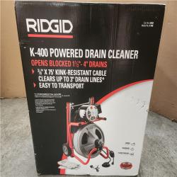 Phoenix NEW RIDGID K-400 Drain Cleaning Snake Auger 120-Volt Drum Machine with C-32IW 3/8 in. x 75 ft. Cable (No Tool Set & Gloves)