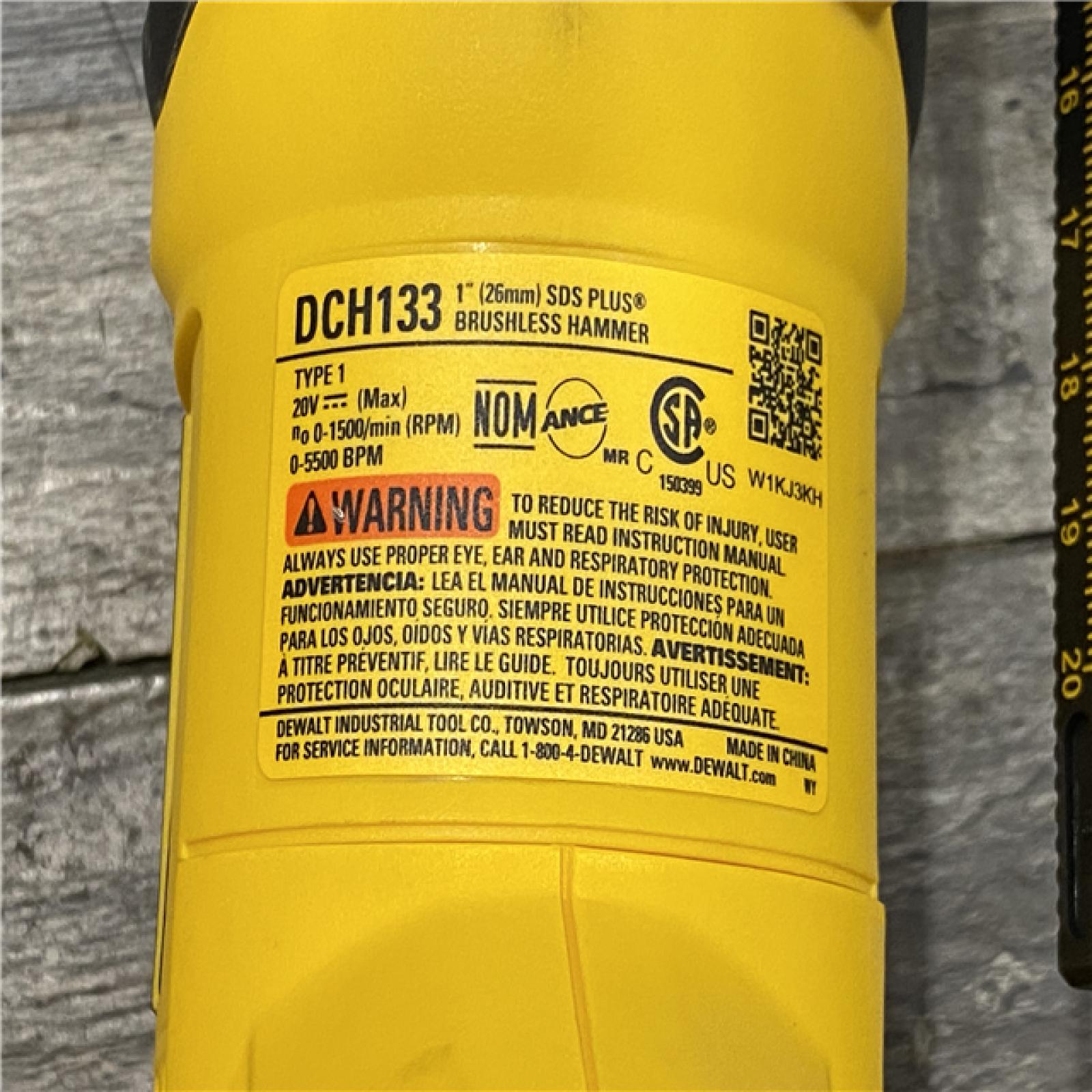 AS-IS DEWALT 20V MAX Cordless Brushless 1 in. SDS Plus D-Handle Concrete and Masonry Rotary Hammer (Tool Only)