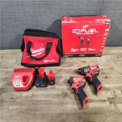 HOUSTON LOCATION - AS-IS Milwaukee 3497-22 12V Brushless Hammer Drill and Impact Driver Combo Kit