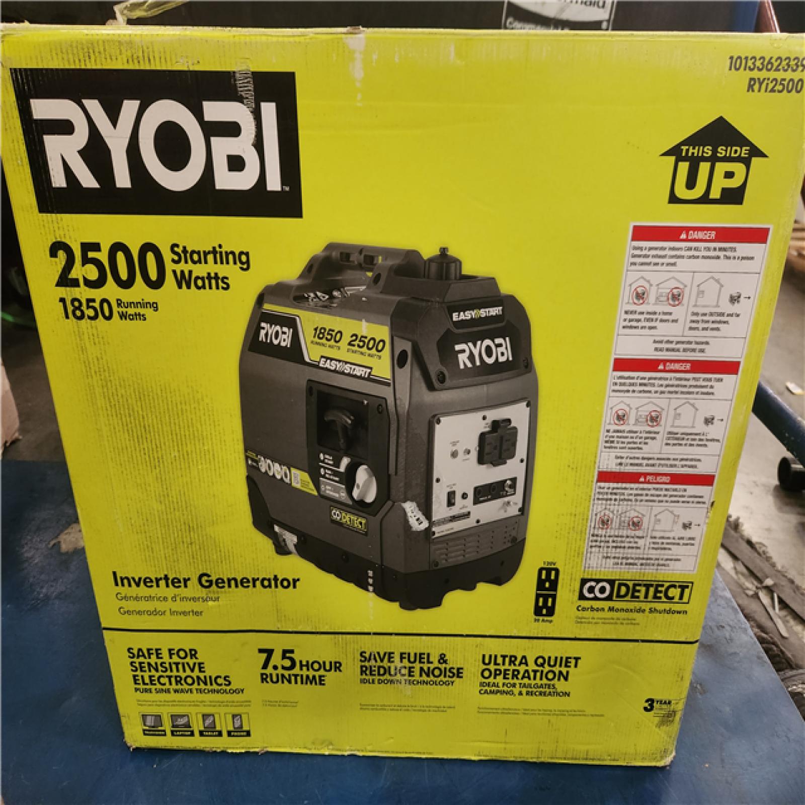 Phoenix AS-IS RYOBI 2500-Watt Recoil Start Gas Powered Inverter Generator with CO Shutdown