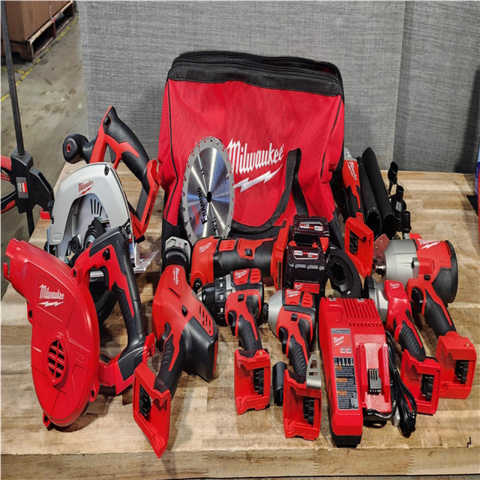 Houston Location AS-IS Milwaukee 18-Volt Lithium-Ion Cordless (9-Tool) Combo Kit