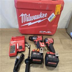 AS-IS Milwaukee FUEL 18V Lithium-Ion Brushless Cordless Hammer Drill and Impact Driver Combo Kit