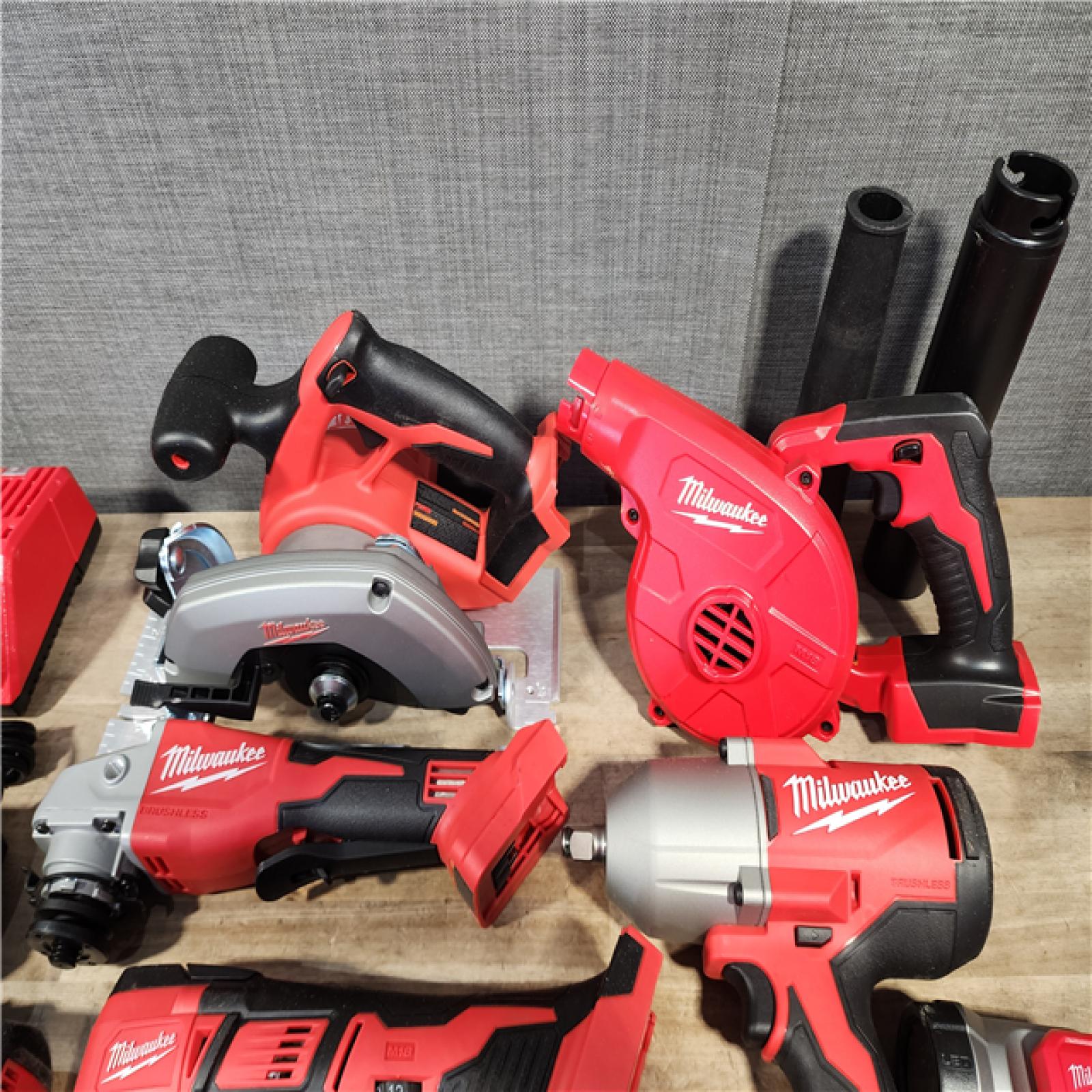 HOUSTON LOCATION - AS-IS M18 18-Volt Lithium-Ion Cordless Combo Kit 9-Tool with 2-Batteries, Charger and Tool Bag