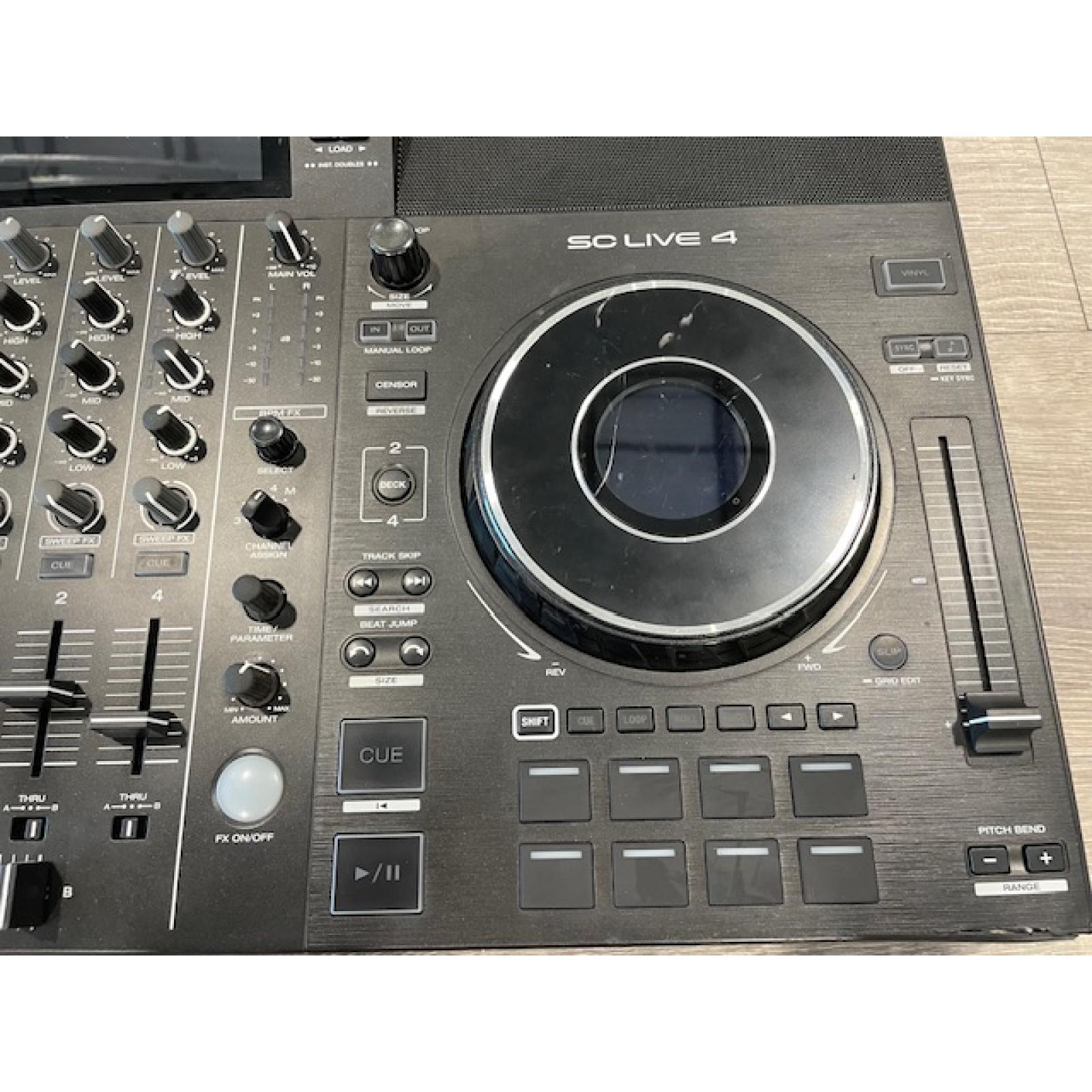 AS-IS Denon DJ SC LIVE 4-4Deck Professional Standalone DJ Controller with Streaming Access