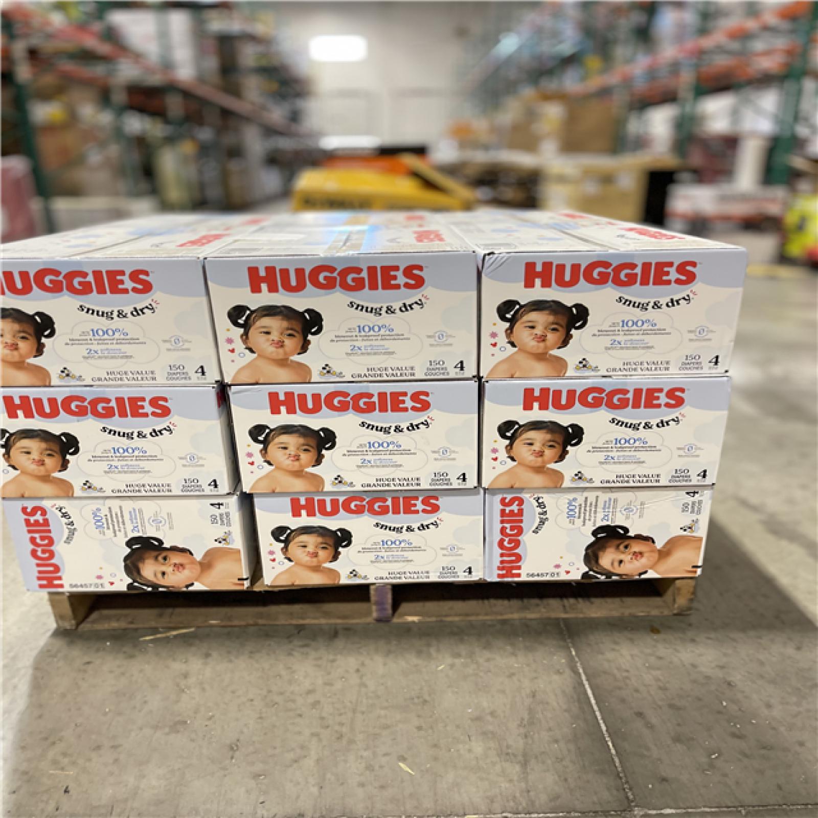 DALLAS LOCATION- NEW!- Huggies 150 Count Size 4 Snug & Dry Baby Diapers (18 UNITS)