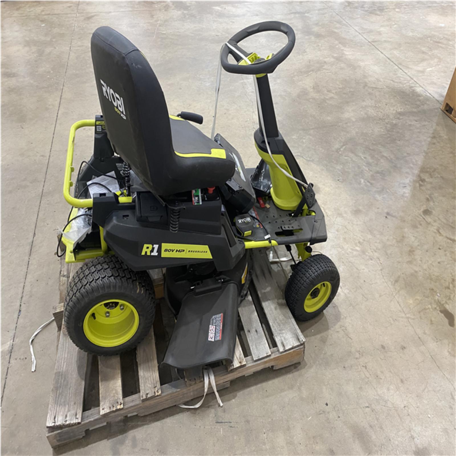 Houston Location - AS-IS Outdoor Power Equipment RYOBI R1 80V HP 30 IN SIT DOWN MOWER