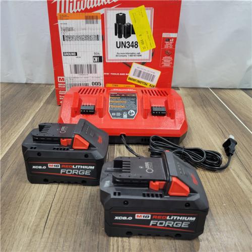 AS-IS  Milwaukee Kit with Two XC 8.0 Ah Battery and Dual Bay Rapid Charger