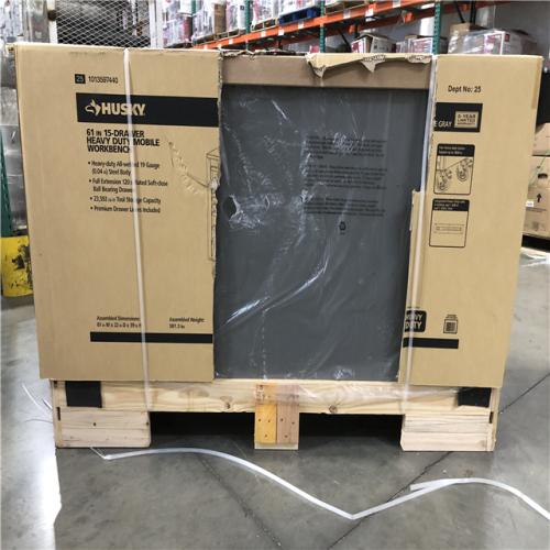 DALLAS LOCATION - Husky 108 in. W x 24 in. D 9-Drawer Heavy-Duty Mobile Workbench with Stainless Steel Top in Matte Black