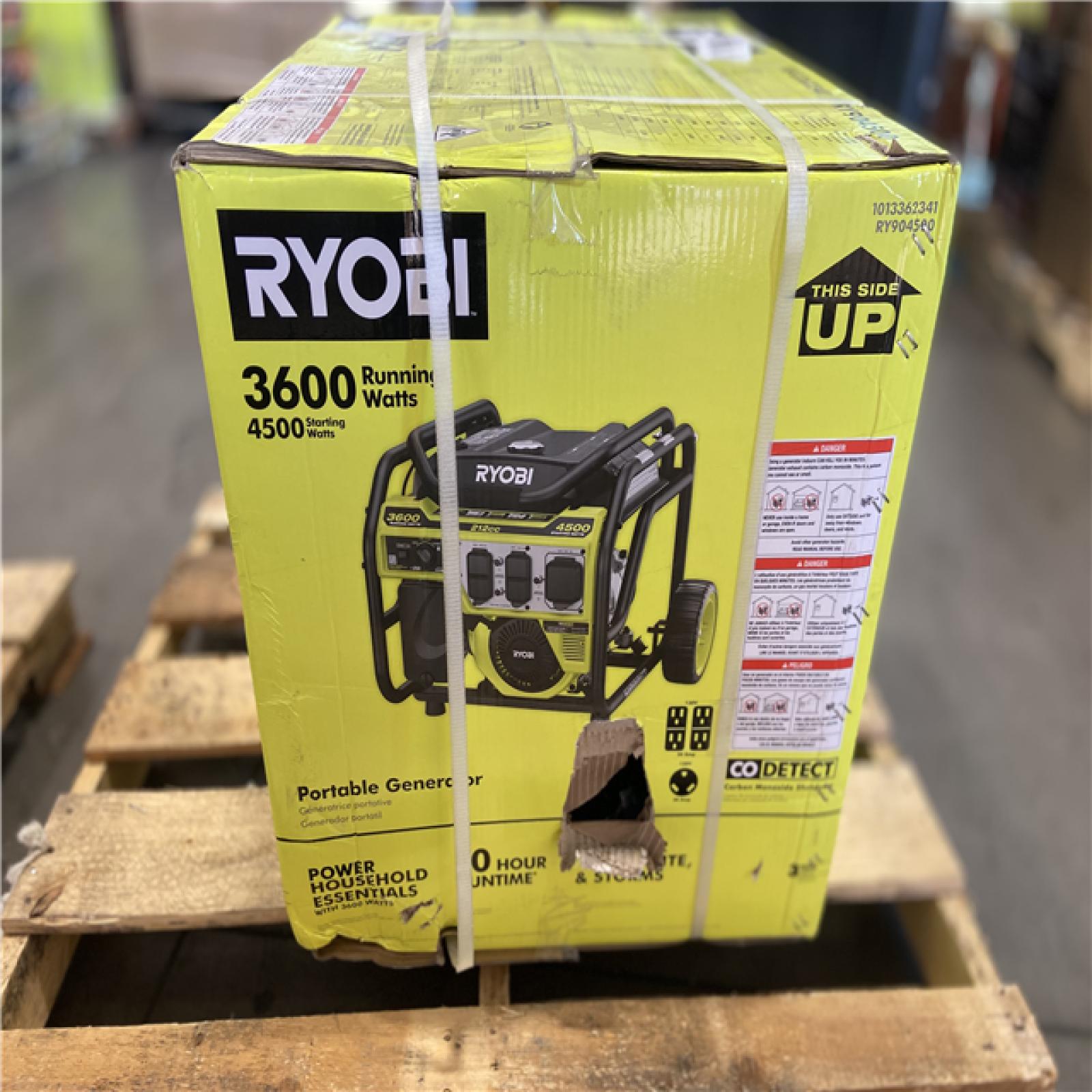 DALLAS LOCATION - RYOBI 3600-Watt Recoil Start Gasoline Powered Portable Generator with CO Shutdown Sensor