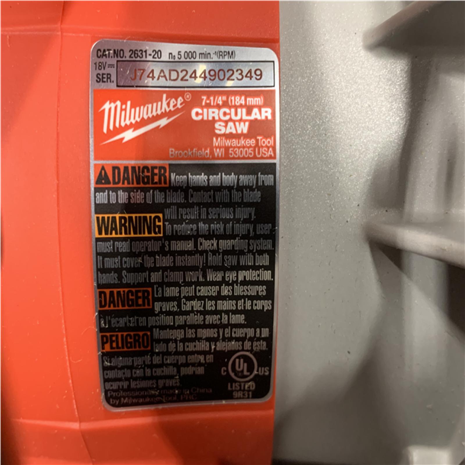 AS-IS Milwaukee 18V Lithium-Ion Brushless Cordless 7-1/4 in. Circular Saw (Tool-Only)