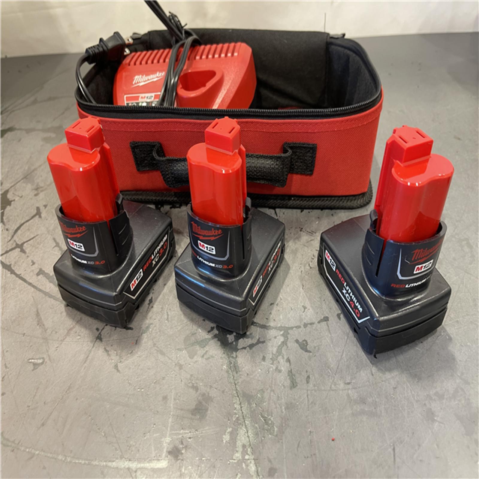 AS-IS - Milwaukee M12 12-Volt Lithium-Ion XC Battery Pack Starter Kit with Charger