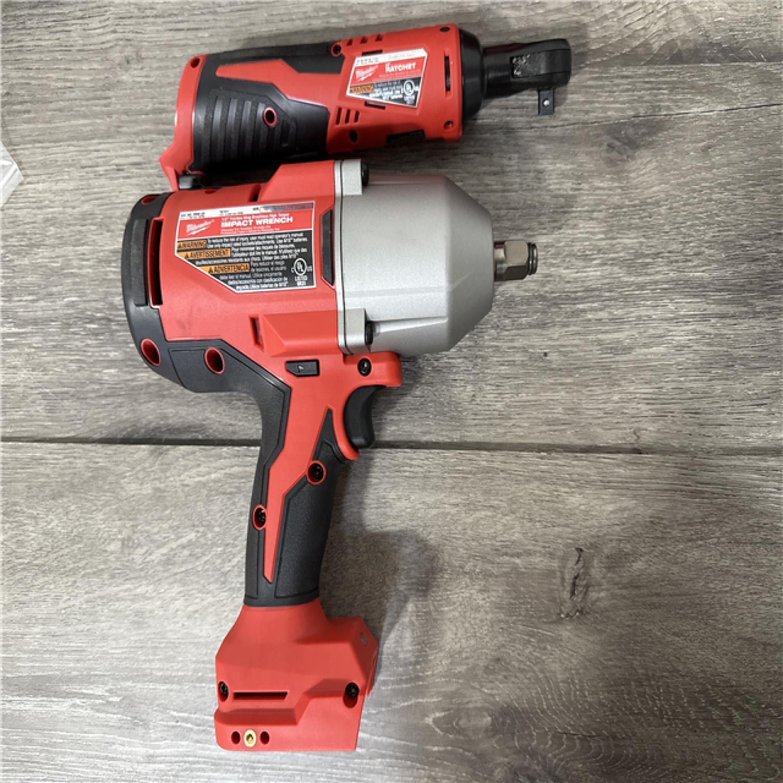 California NEW Milwaukee M18 Brushless 1/2 High Torque Impact Wrench & M12 3/8 Ratchet Kit, Includes (2) Batteries, Charger & Bag
