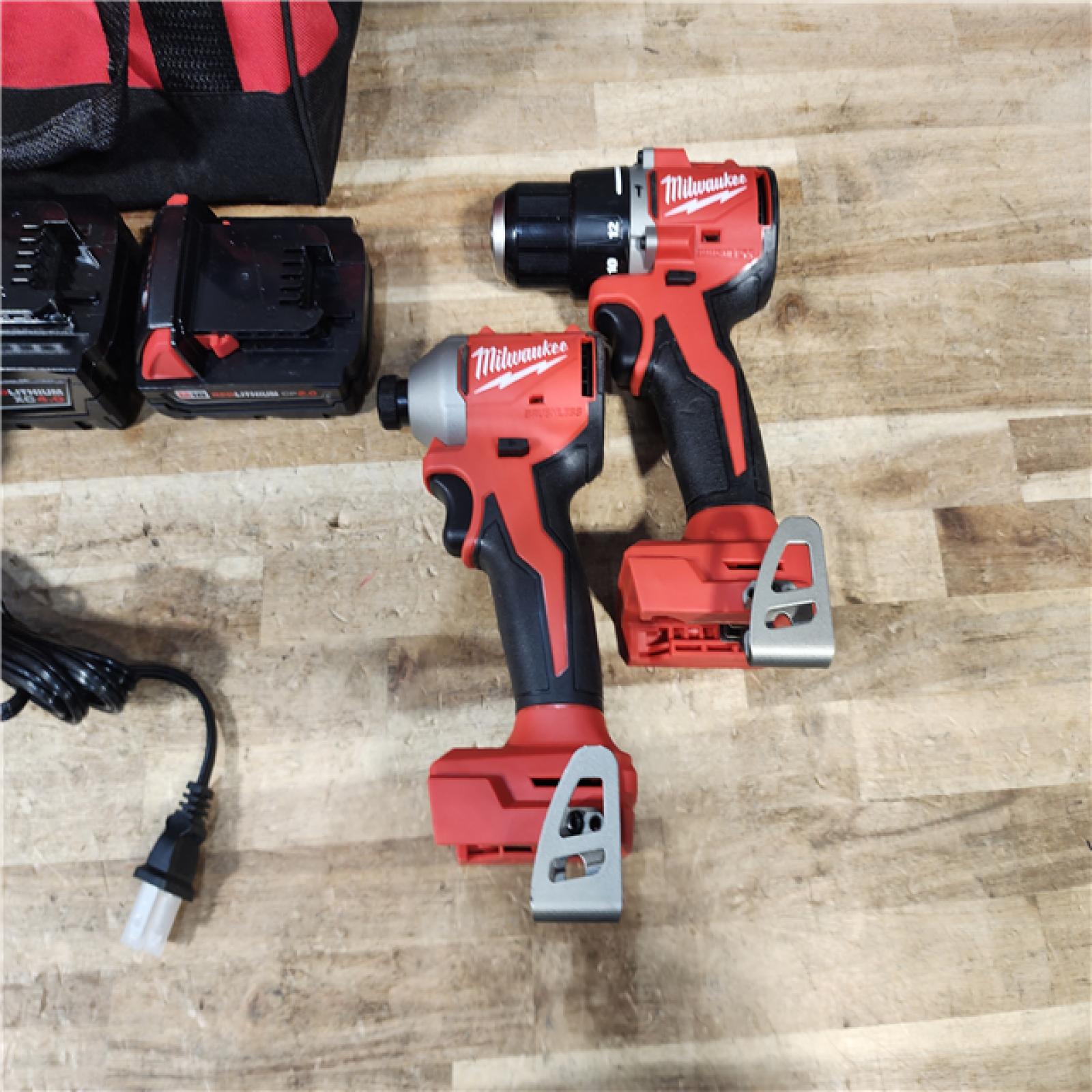 HOUSTON LOCATION - AS - IS Milwaukee 18-Volt Lithium-Ion Brushless Cordless Compact Hammer Drill/Impact Combo Kit