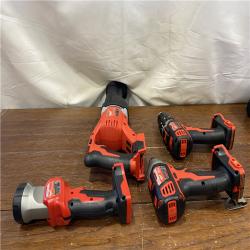 AS-IS MILWAUKEE M18 18V Lithium-Ion Cordless Combo Tool Kit with Two 3.0Ah Batteries, 1-Charger, 1-Tool Bag (4-Tool)