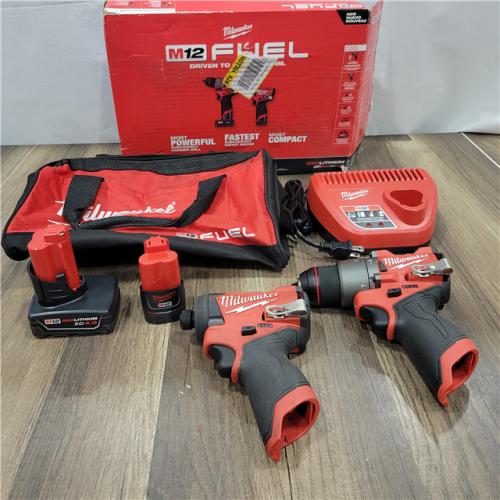 AS-IS  MILWAUKEE M12 Fuel Combo Rotomartillo 1/2 Y Llave De Impacto1/4 Nueva Generacion