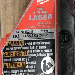 AS=IS Milwaukee 12-Volt Lithium-Ion Cordless Green 250 ft. 3-Plane Laser Level Kit